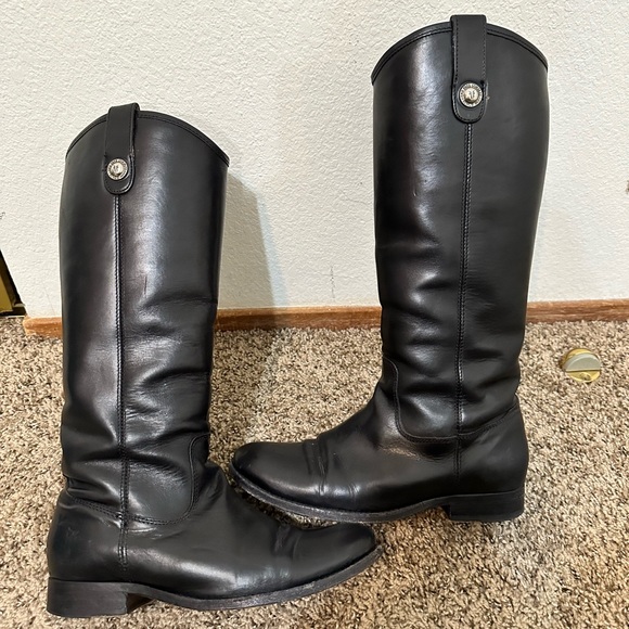 *GUC* FRYE Melissa Button Knee High Black Leather Boots - Picture 4 of 9